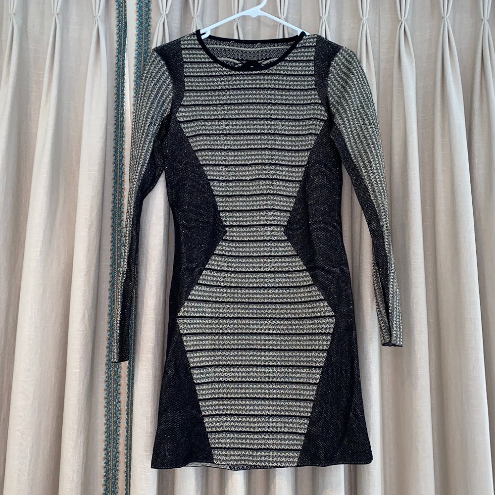 Long sleeve sparkly dress with braided back